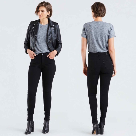 levi's 721 high rise skinny jeans black sheep